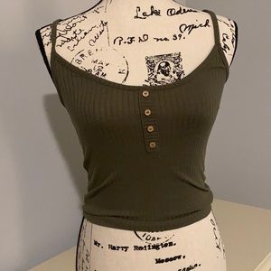 Army green tank with buttons